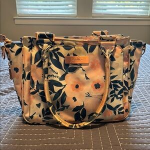 Ju-Ju-Be Floral Women's Bag - Peach and Navy